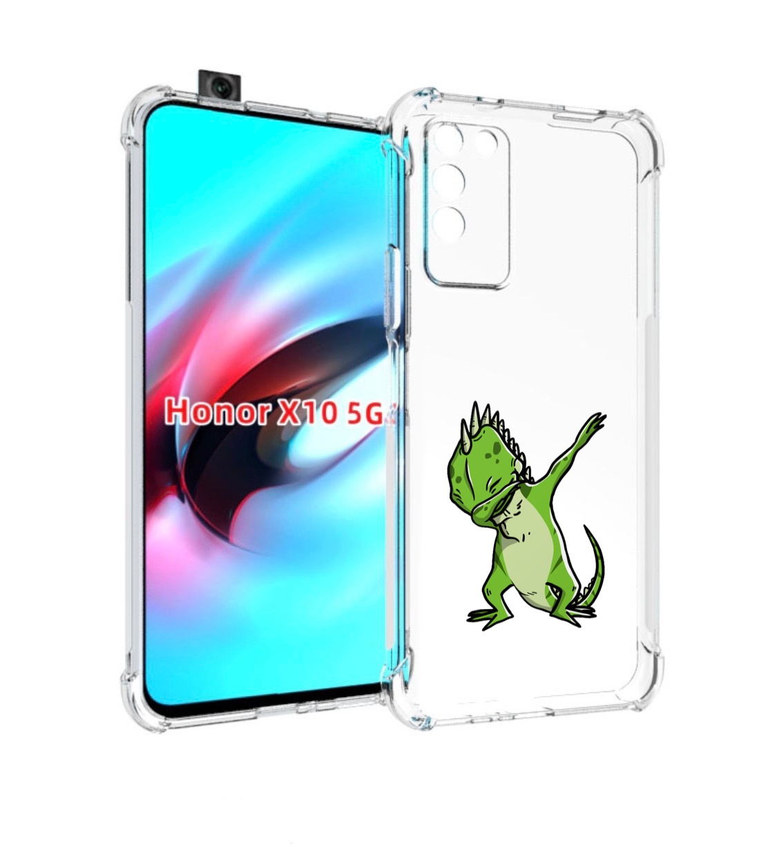

Чехол MyPads крутая-ящерица для Honor X10, Прозрачный, Tocco