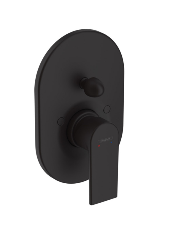 фото Смеситель для ванны, внешняя часть, черный матовый, hansgrohe vernis shape 71458670