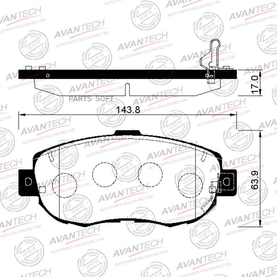 

Тормозные колодки AVANTECH дисковые AV809