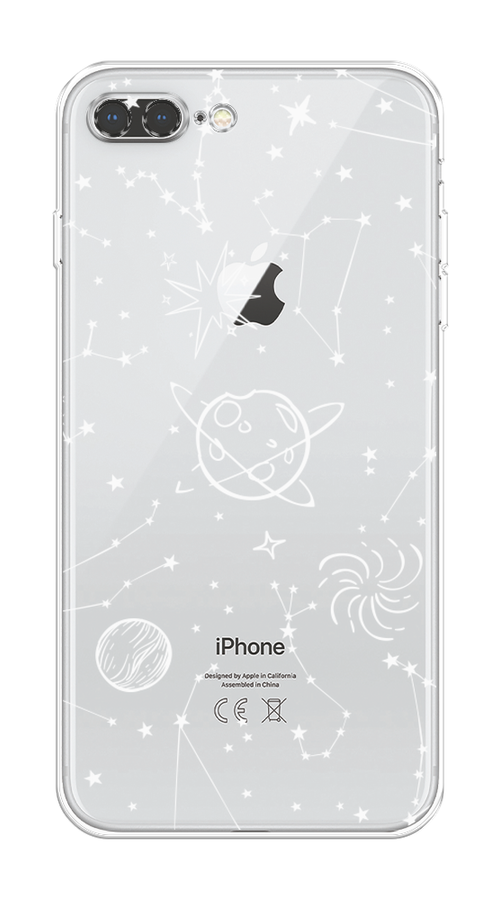 

Чехол на Apple iPhone 8 Plus "Планеты в космосе", Белый, 10950-2