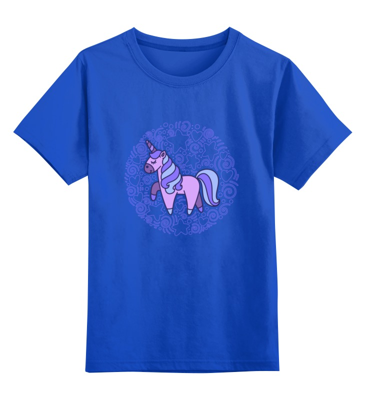 Детская футболка Printio Unicorn цв.синий р.164