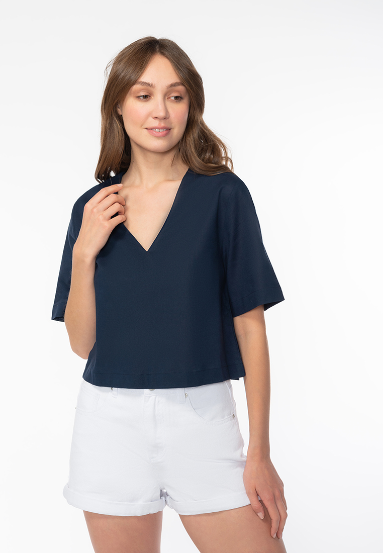 

Блуза женская Modis M201W00971 синяя 42 RU, M201W00971