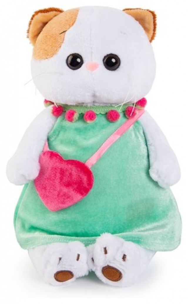 

Мягкая игрушка BUDI BASA Кошечка Ли-Ли в мятном платье с розовой сумочкой, 24 см, Белый