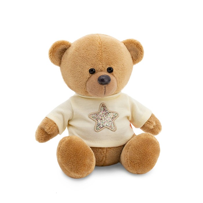 Мягкая игрушка Orange Медведь Топтыжкин коричневый звезда, 17 см