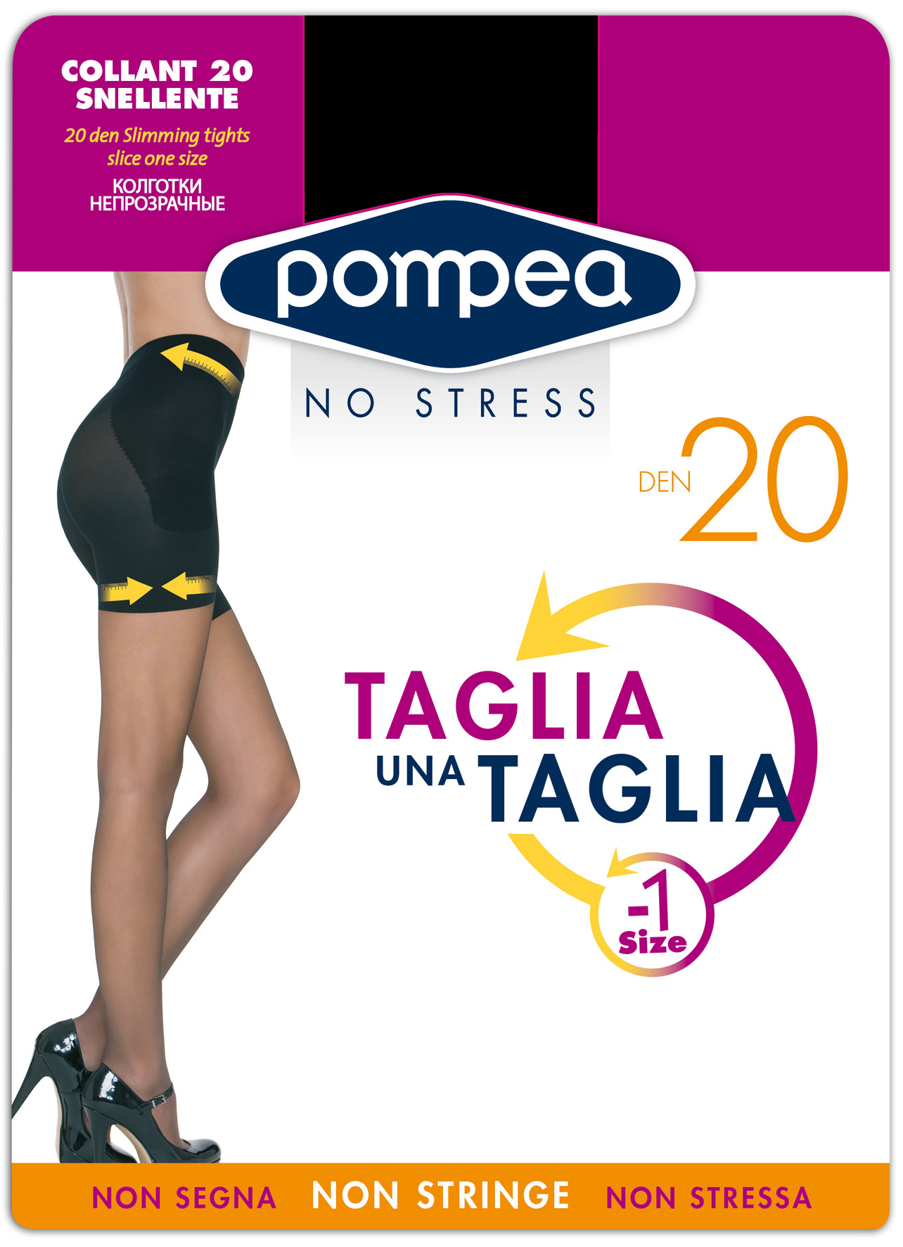 фото Колготки женские pompea cl taglia 1 tg 20 den черные 2