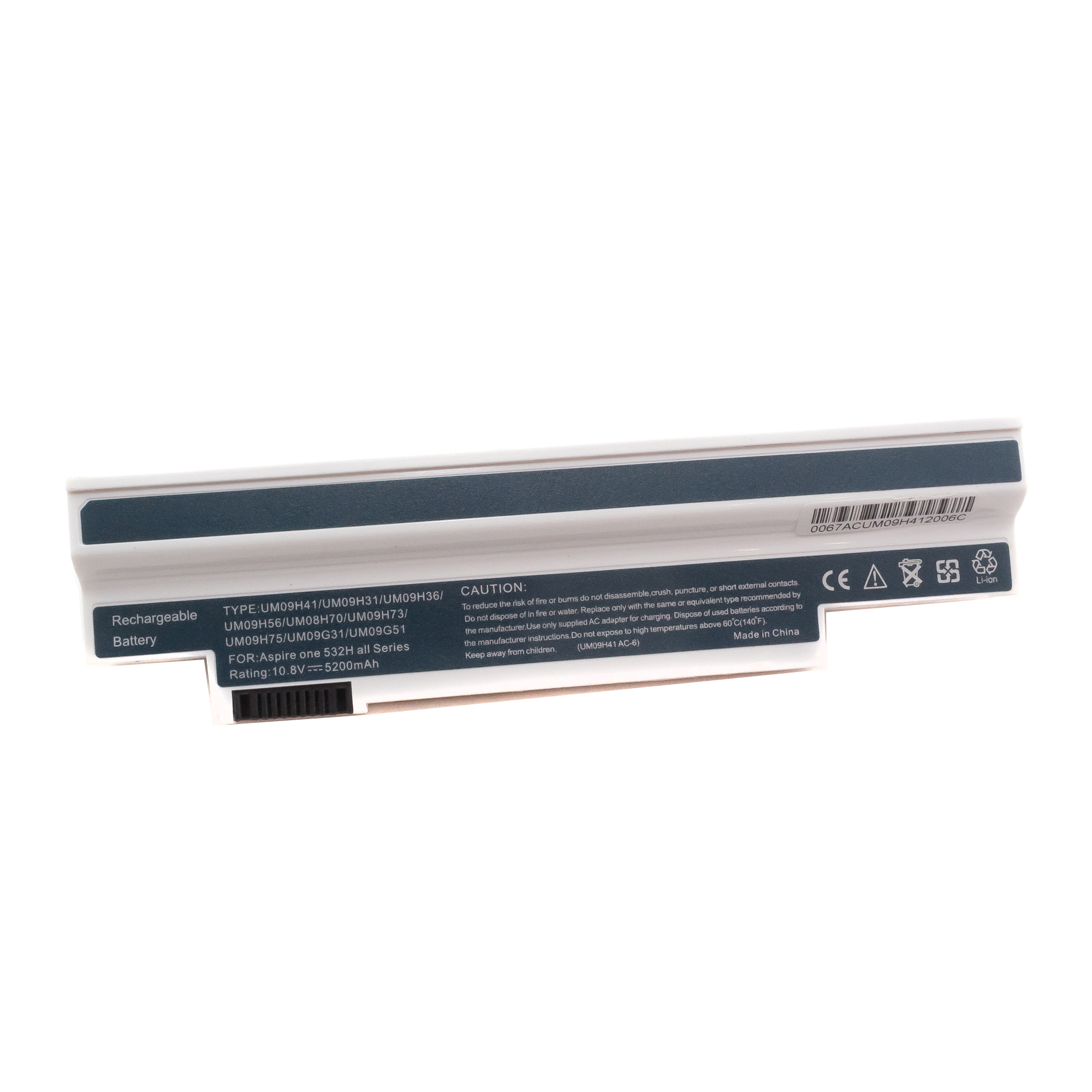 

Аккумулятор UM09H31 для Acer Aspire One 532h и др. (UM09H41, UM09H56, UM09H70) белый, UM09H31
