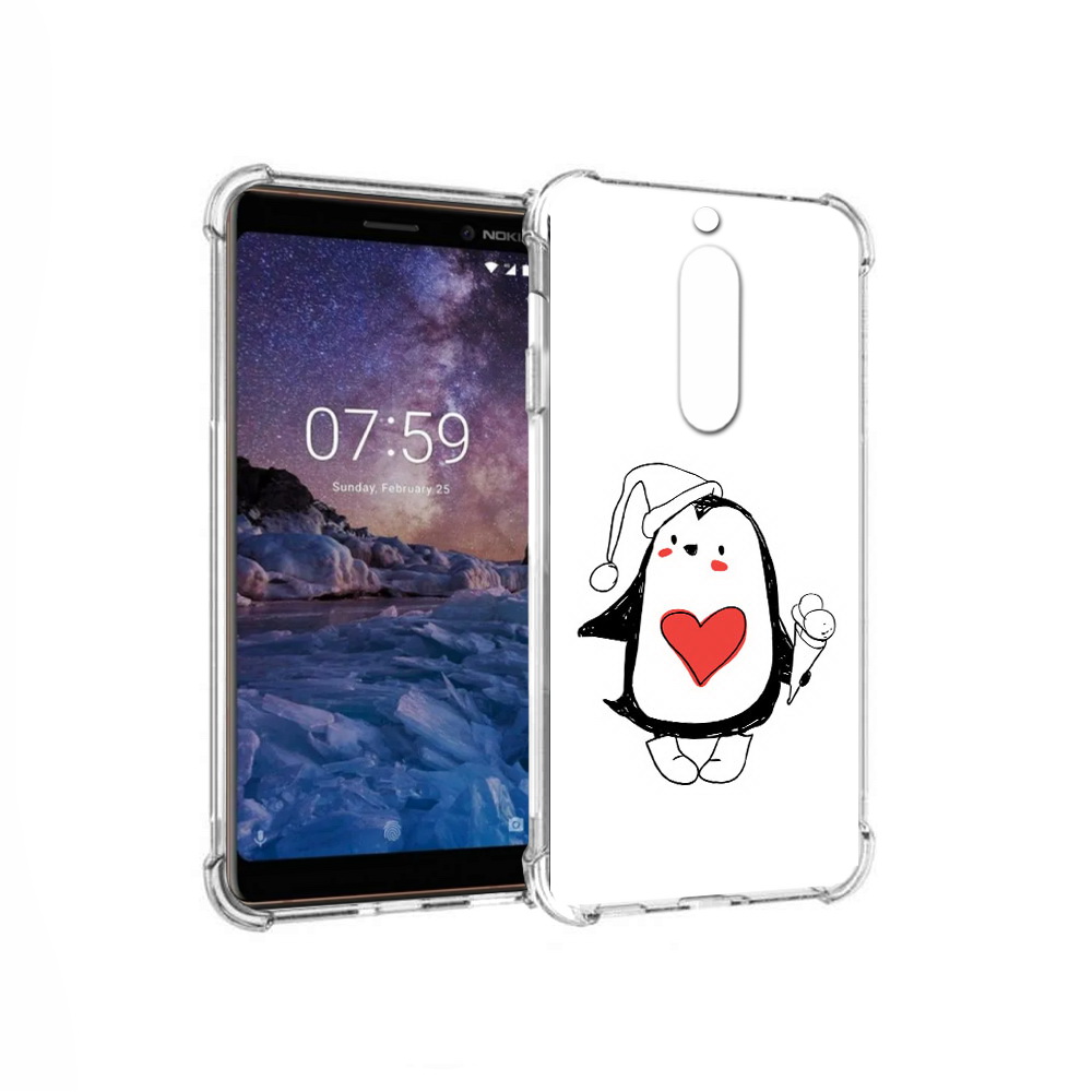 

Чехол MyPads Tocco для Nokia 7 Пингвин с мороженым (PT95887.123.135), Прозрачный, Tocco