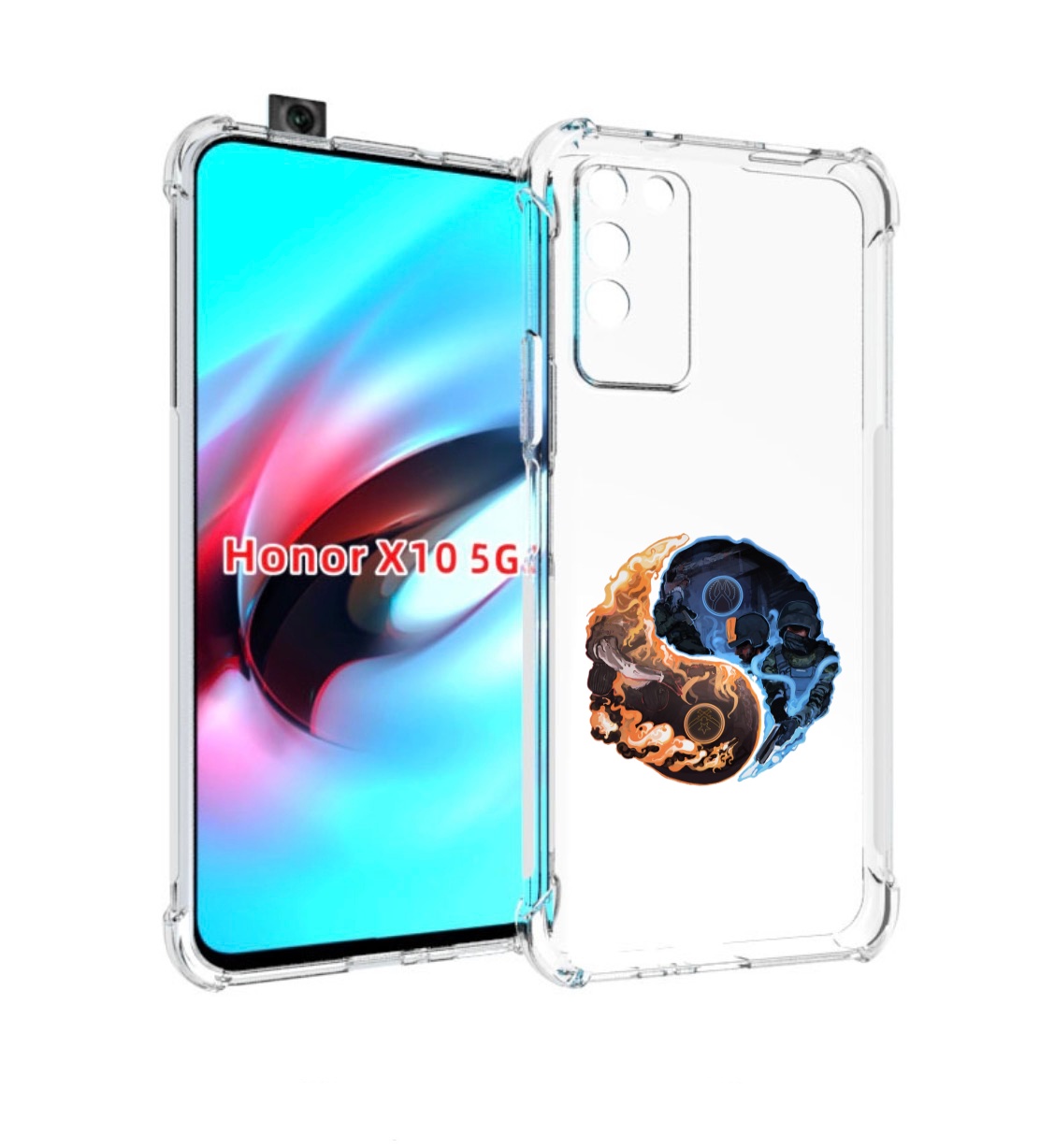 

Чехол MyPads кс-го-инь-янь для Honor X10, Прозрачный, Tocco