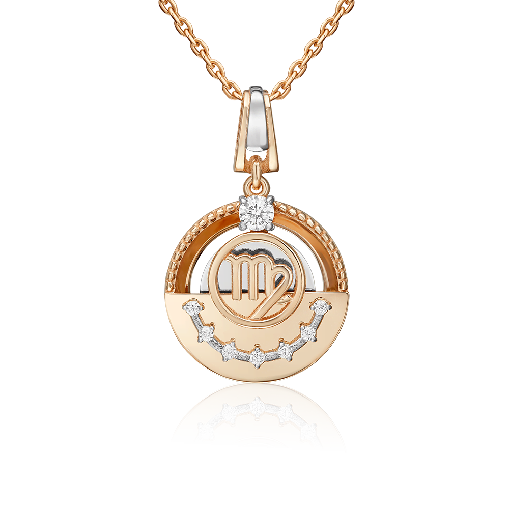 

Кулон из белого золота/красного золота PLATINA jewelry 03-3463-04-401-1111, фианит, 03-3463-04-401-1111