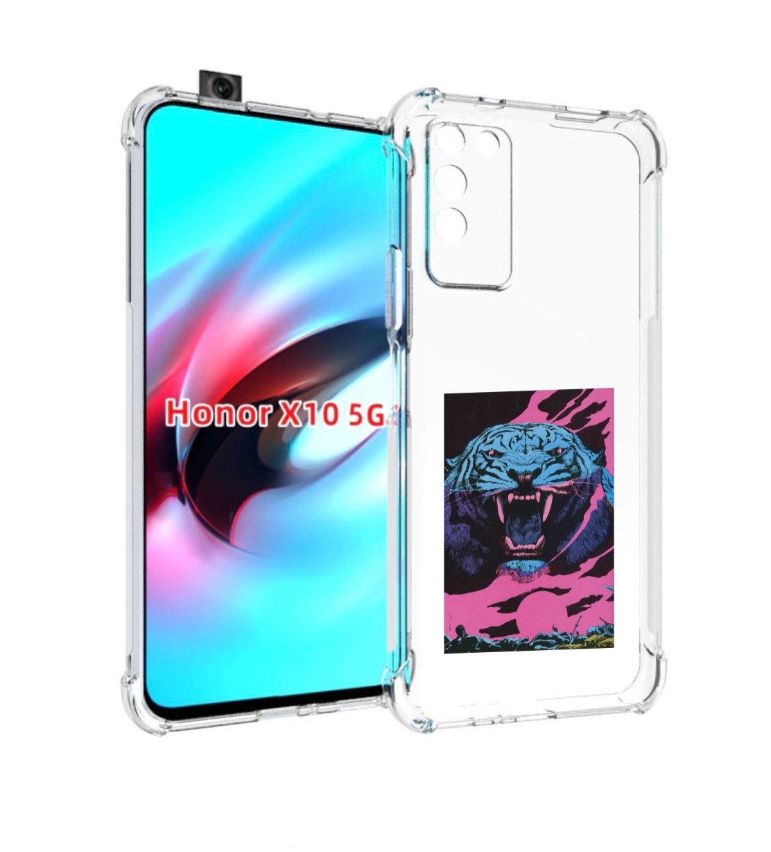 

Чехол MyPads лев с розовыми зубами для Honor X10, Прозрачный, Tocco