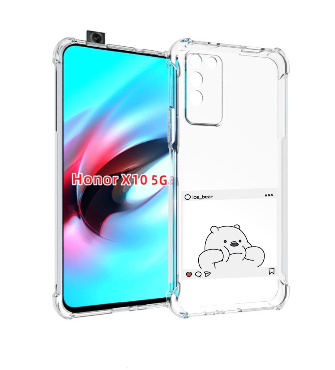 

Чехол MyPads ледяной-медведь для Honor X10, Прозрачный, Tocco