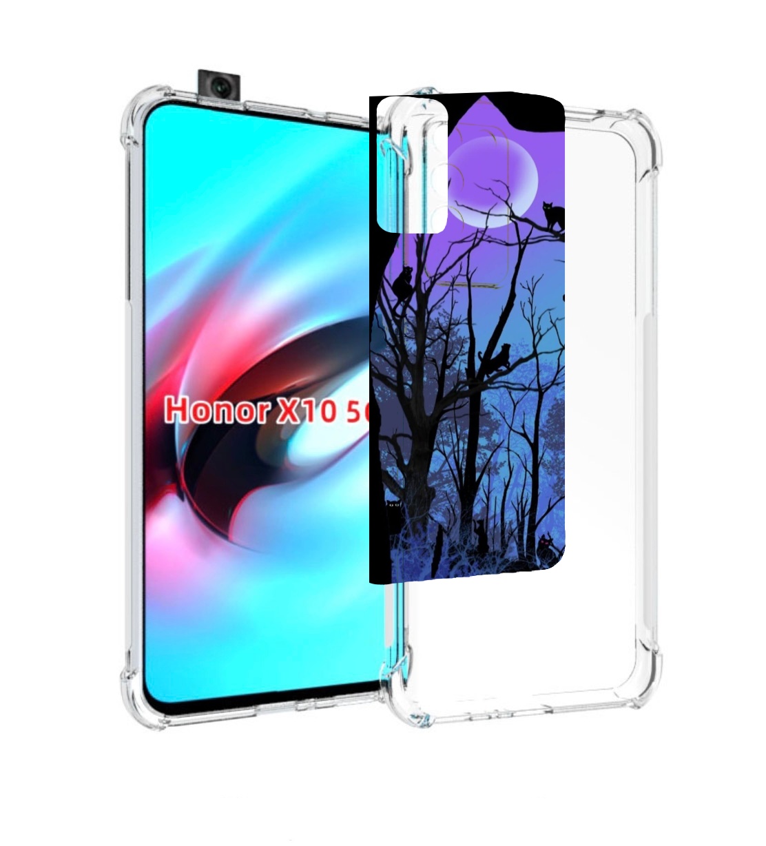 

Чехол MyPads лес внутри кота для Honor X10, Прозрачный, Tocco
