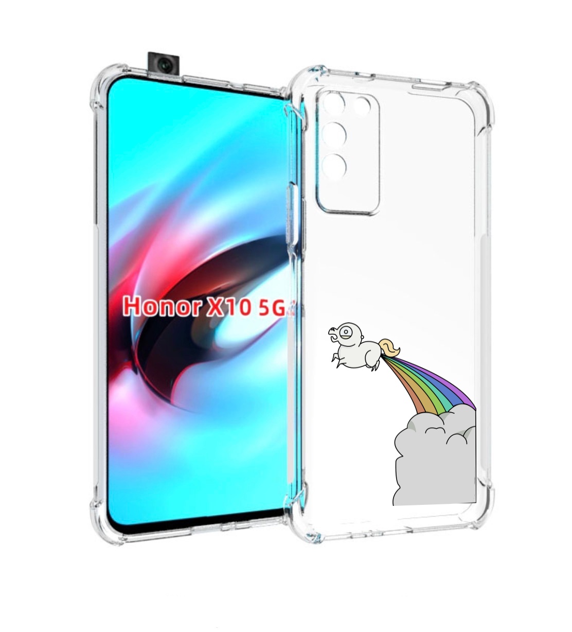 

Чехол MyPads летающее-пони детский для Honor X10, Прозрачный, Tocco