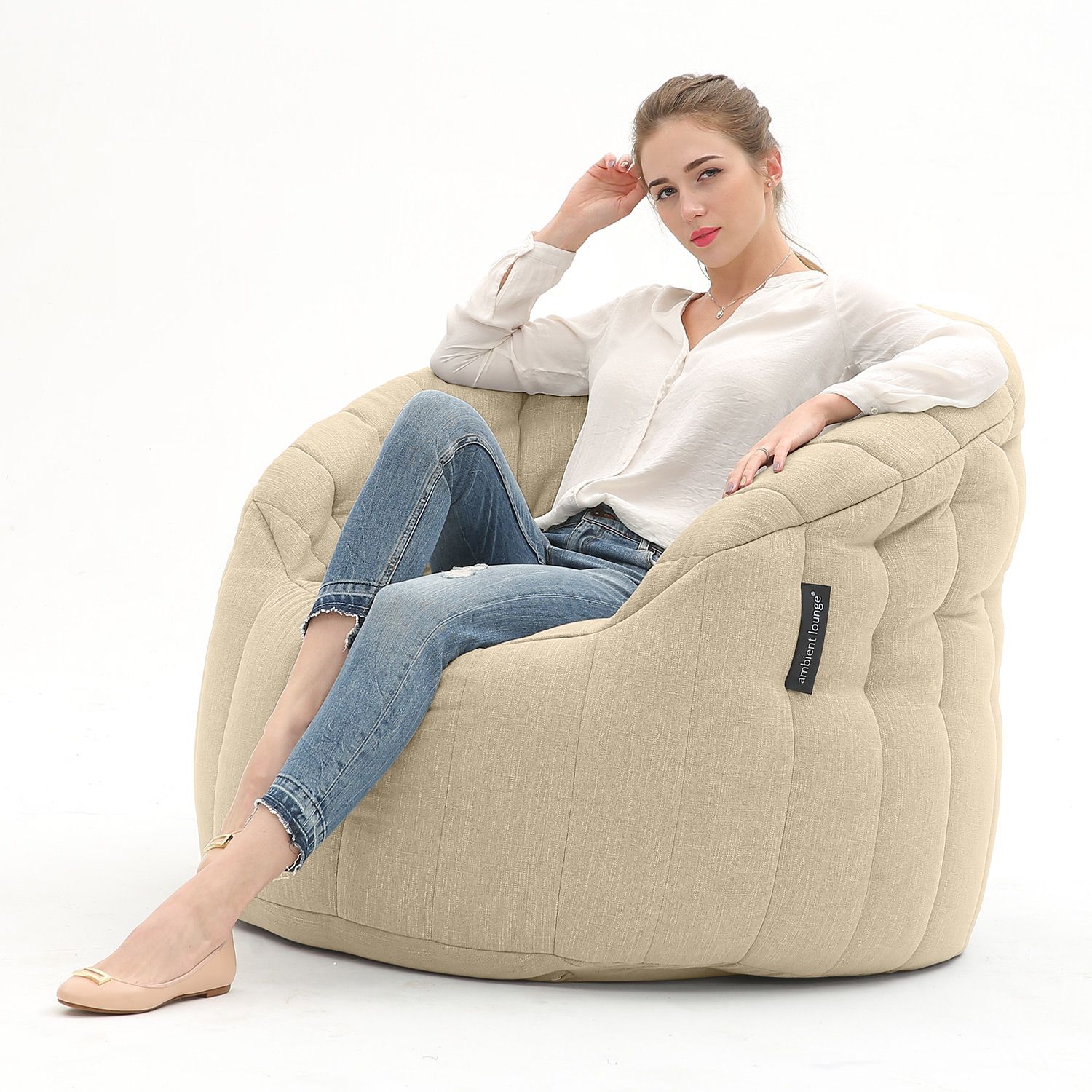 фото Кресло для чтения и отдыха alounge - butterfly sofa - eco weave (шенилл, бежевый) ambient lounge