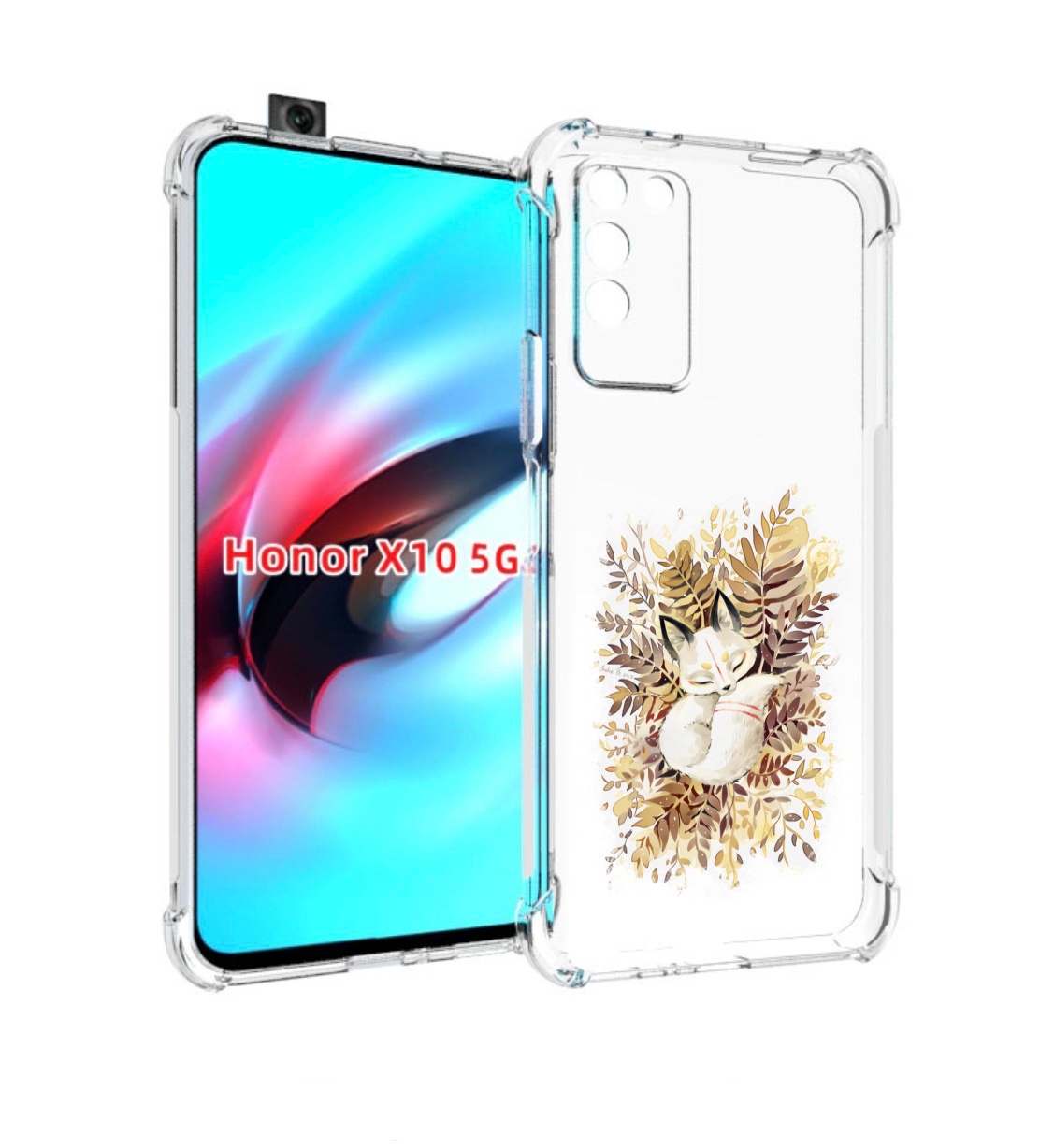 

Чехол MyPads лисенок в траве для Honor X10, Прозрачный, Tocco
