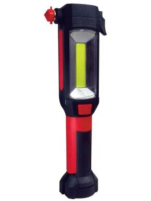 Фонарь Космос Premium KOSAu6007COB аварийный молоток на магните фонарик нож для ремня безопасности желтый