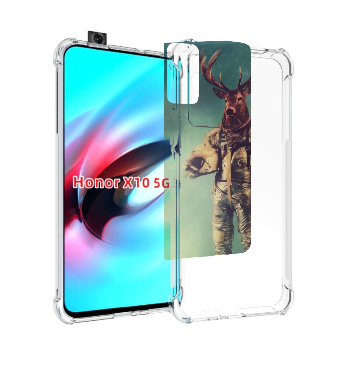 

Чехол MyPads лось космонавт для Honor X10, Прозрачный, Tocco