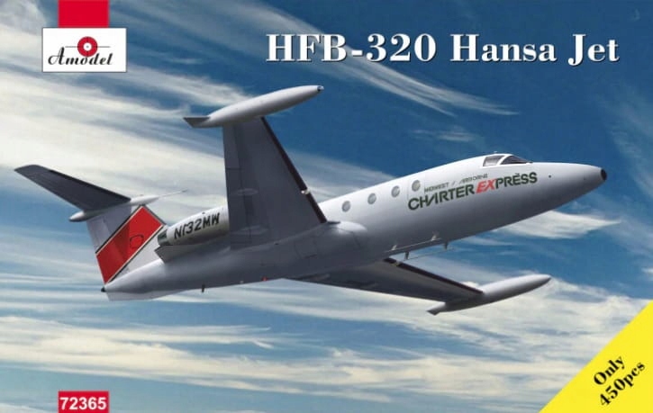 Сборная модель Amodel 1/72 Самолет HFB-320 Hansa Jet 72365