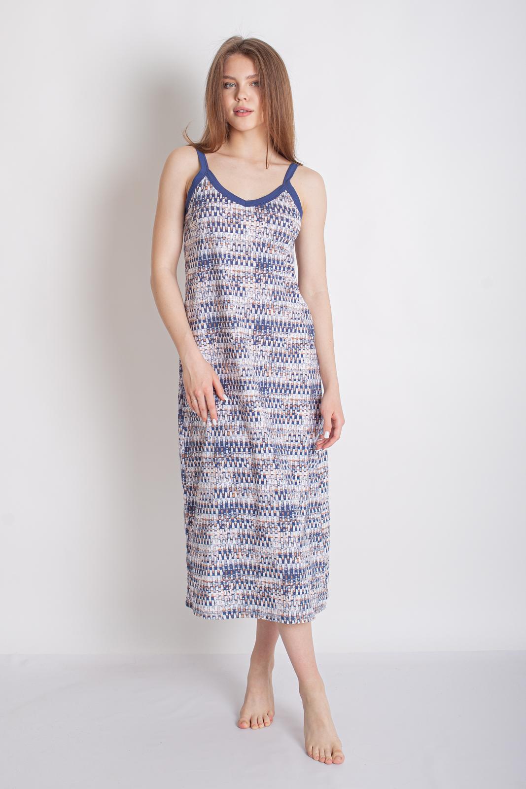 Платье домашнее женское LikaDress 18-1675 синее 46 RU