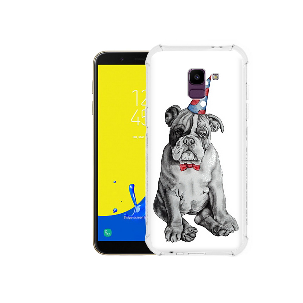 

Чехол MyPads Tocco для Samsung Galaxy J6 (2018) праздничный щенок, Прозрачный, Tocco