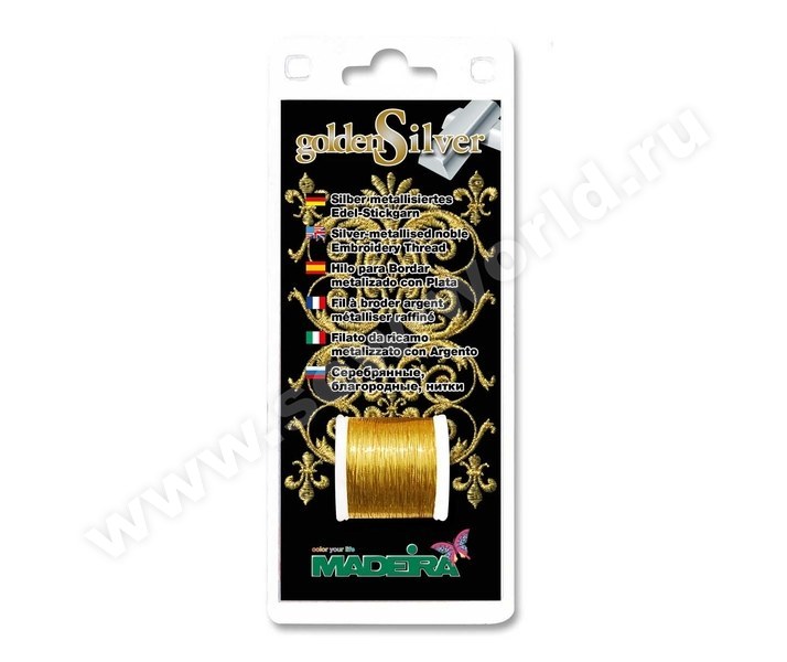 

Нитки для вышивания и отделки GoldenSilver (100м) серебряный, Серебристый