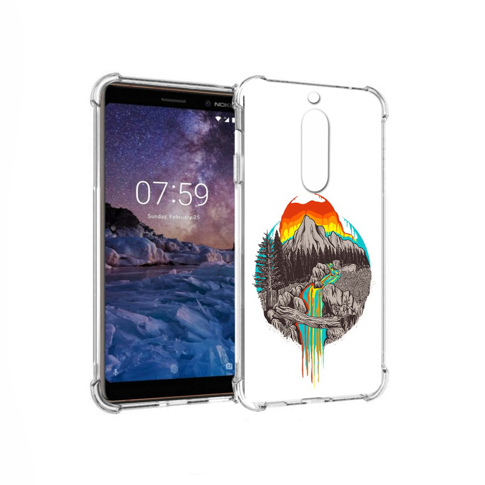 

Чехол MyPads Tocco для Nokia 7 Радужный водопад (PT95887.123.144), Прозрачный, Tocco