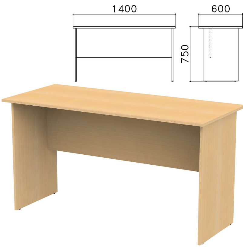 фото Канц стол письменный "канц", 1400х600х750 мм, цвет бук невский, ск21.10