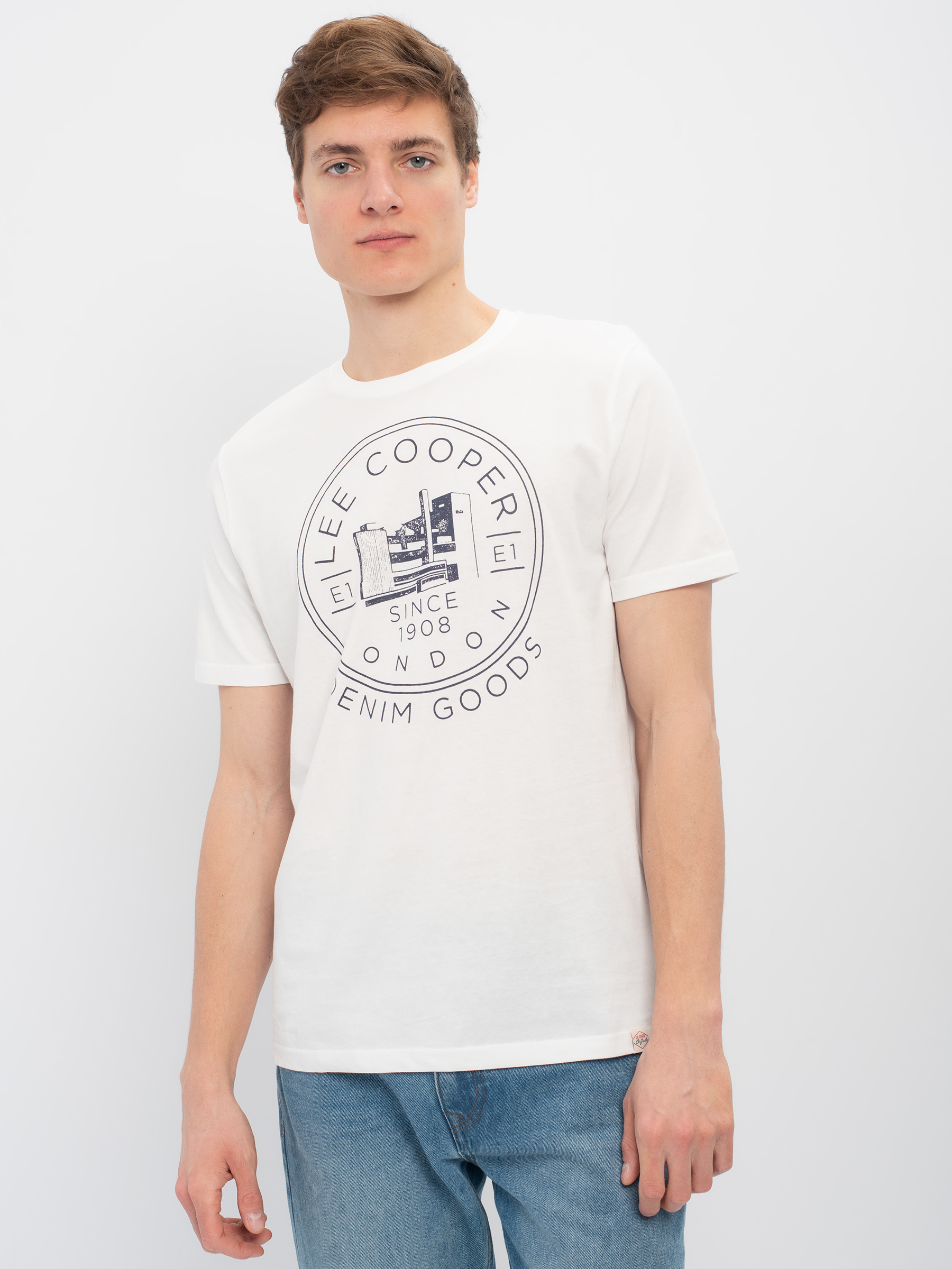 

Футболка мужская Lee cooper MT2A120477BS2LC-WH белая XL, MT2A120477BS2LC-WH