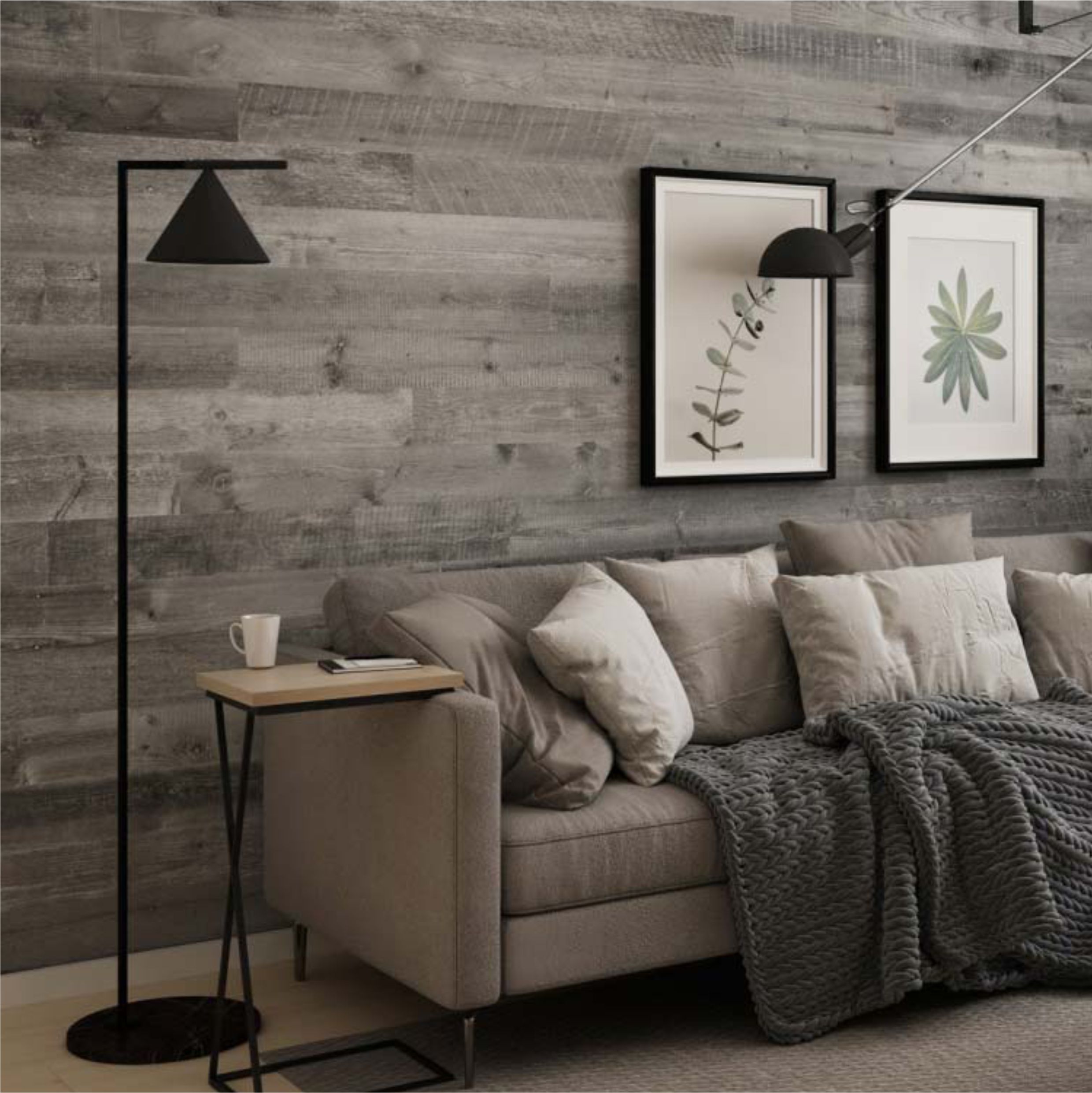 Деревянные стеновые панели от ArtBarnWood Серые панели 1200*102 мм., 1.47 кв.м./LA-05