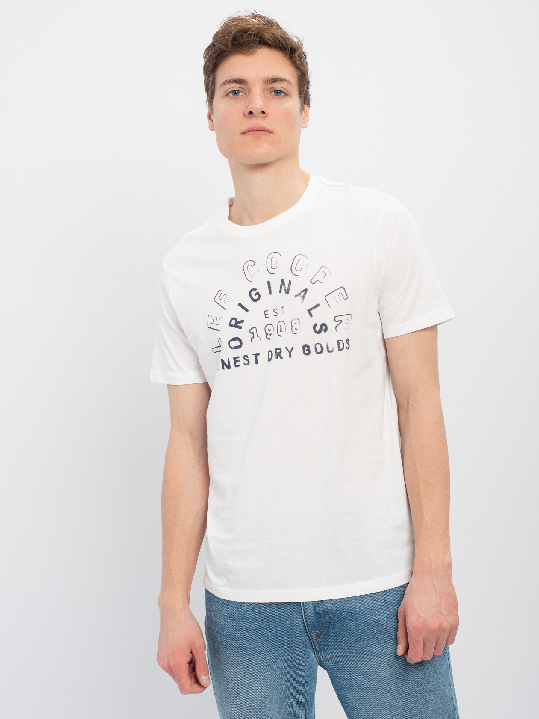

Футболка мужская Lee cooper MT2A120478BS2LC3-WH белая M, MT2A120478BS2LC3-WH