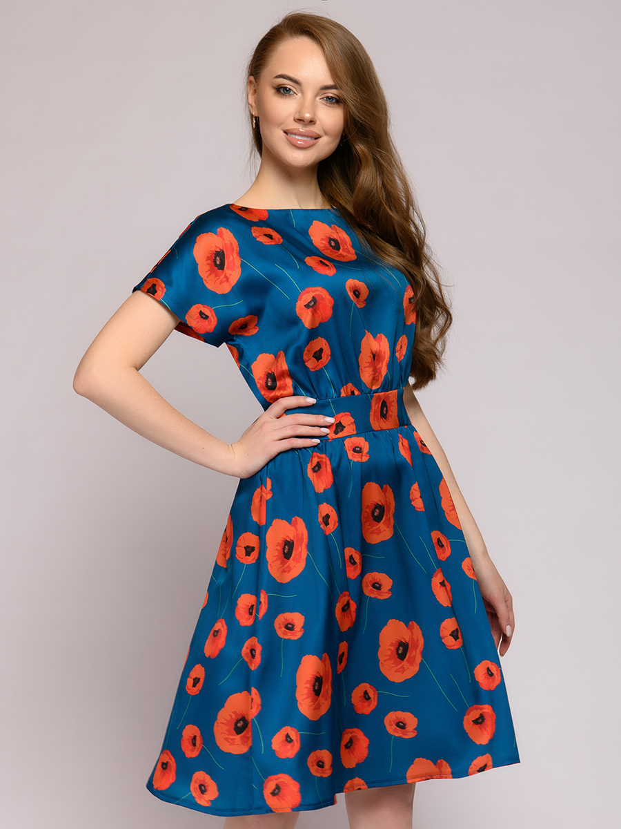 фото Платье женское 1001dress 0112001-01083 синее 42 ru