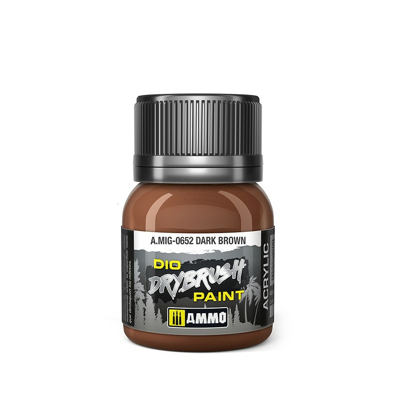 

Краска для техники сухой кисти Ammo Mig DRYBRUSH Тёмно-коричневый AMIG0652