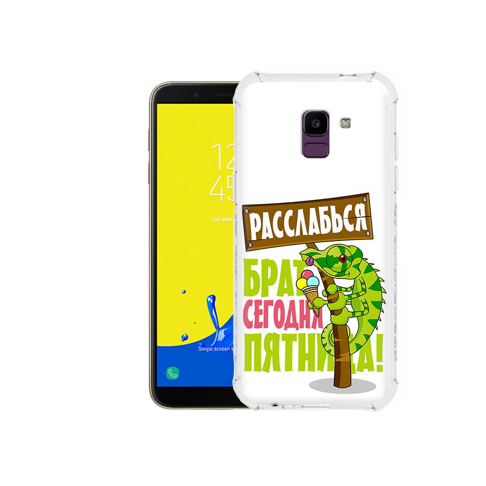 

Чехол MyPads Tocco для Samsung Galaxy J6 (2018) пятница, Прозрачный, Tocco