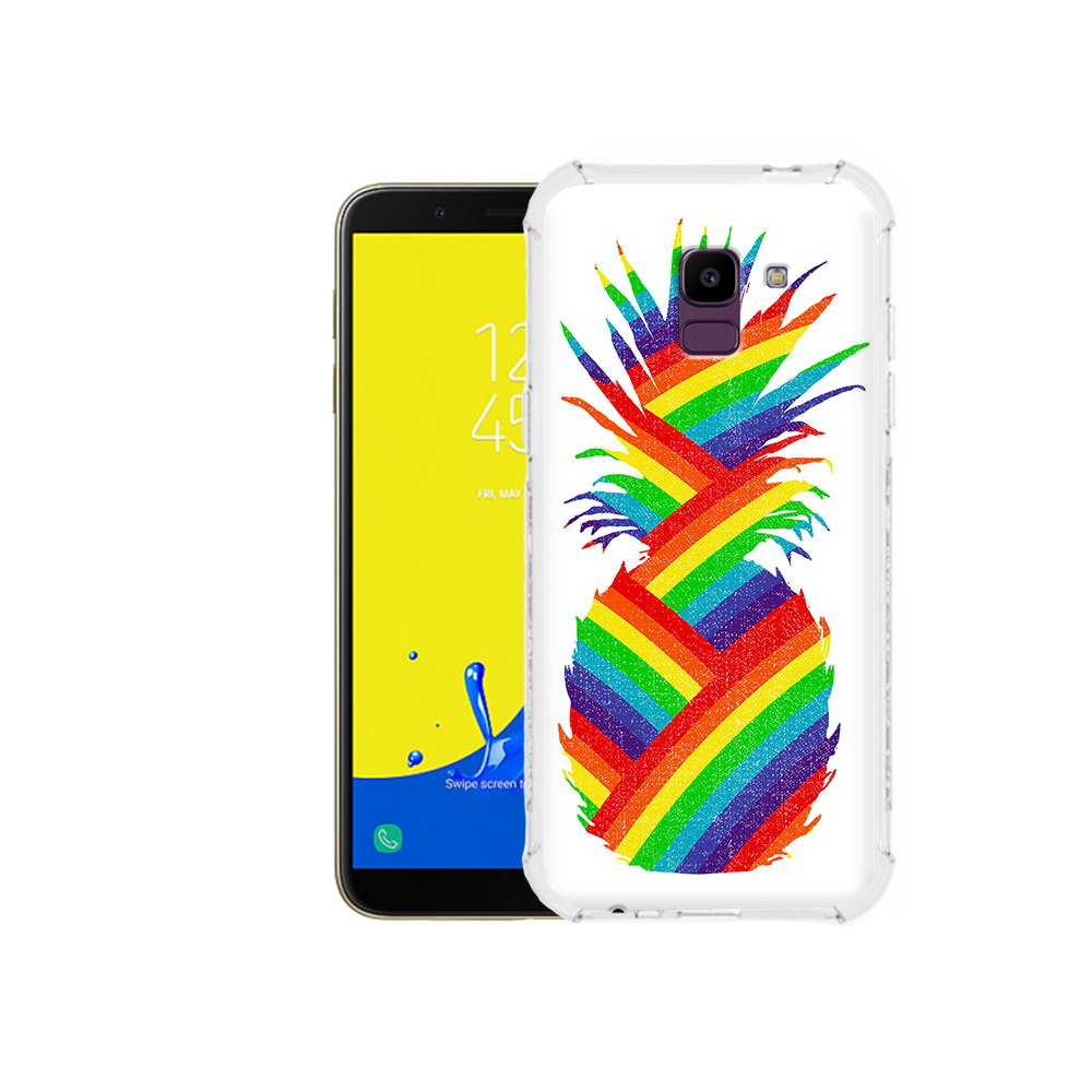 

Чехол MyPads Tocco для Samsung Galaxy J6 (2018) радужный ананас, Прозрачный, Tocco
