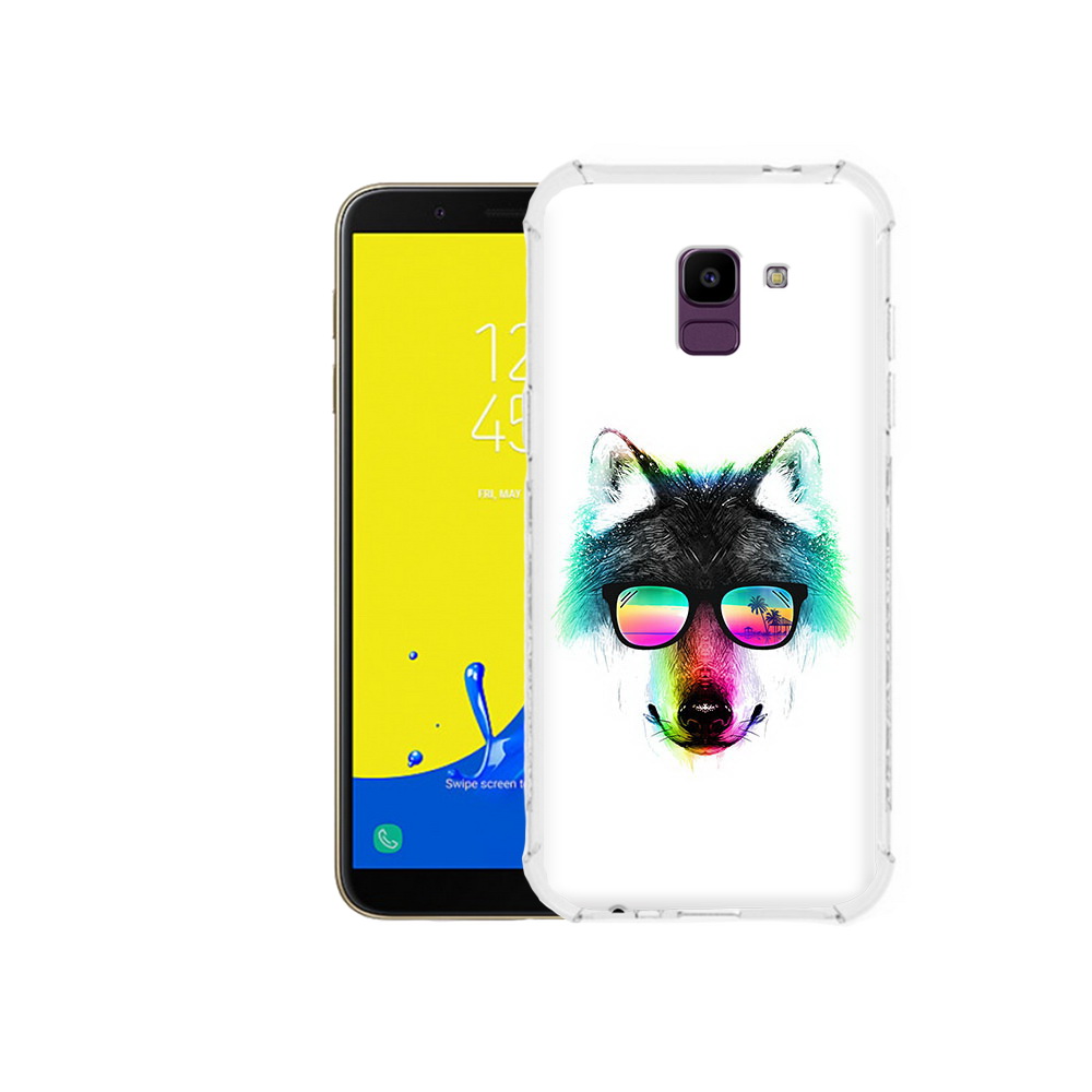 

Чехол MyPads Tocco для Samsung Galaxy J6 (2018) радужный волк, Прозрачный, Tocco