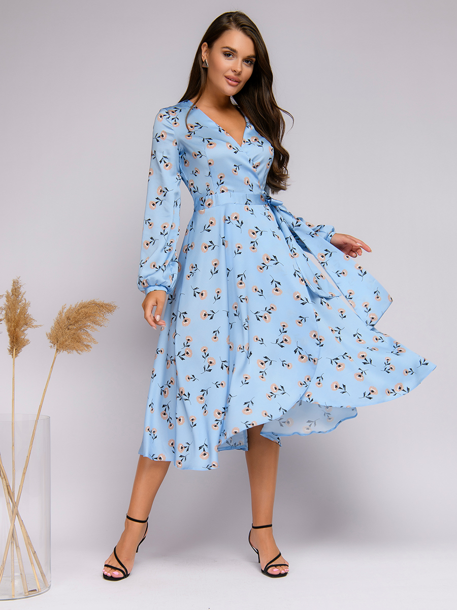 

Платье женское 1001dress 0142101-01141 голубое 42 RU, 0142101-01141