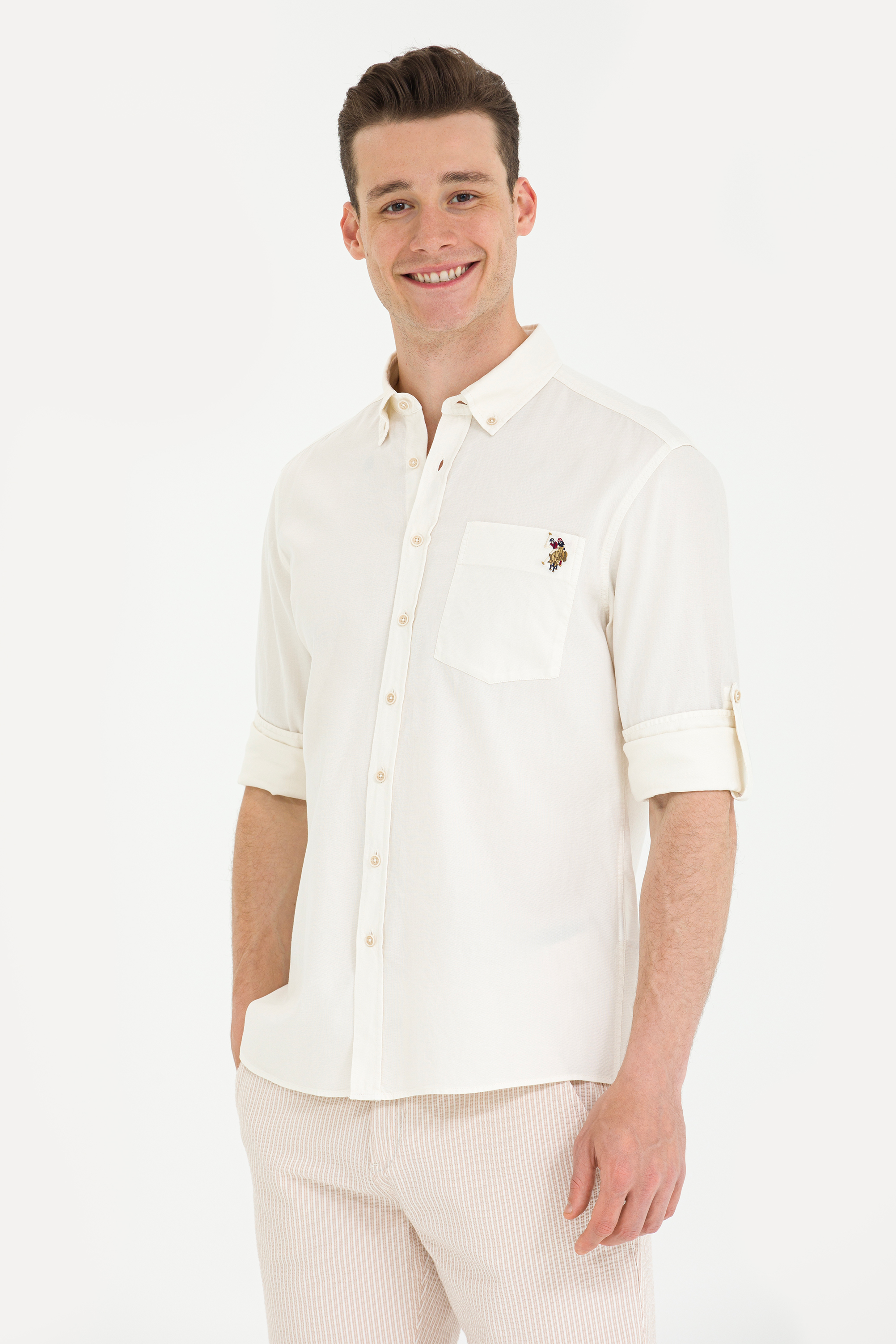 

Рубашка мужская U.S. POLO Assn. G081SZ0040FERO белая 2XL, Белый, G081SZ0040FERO