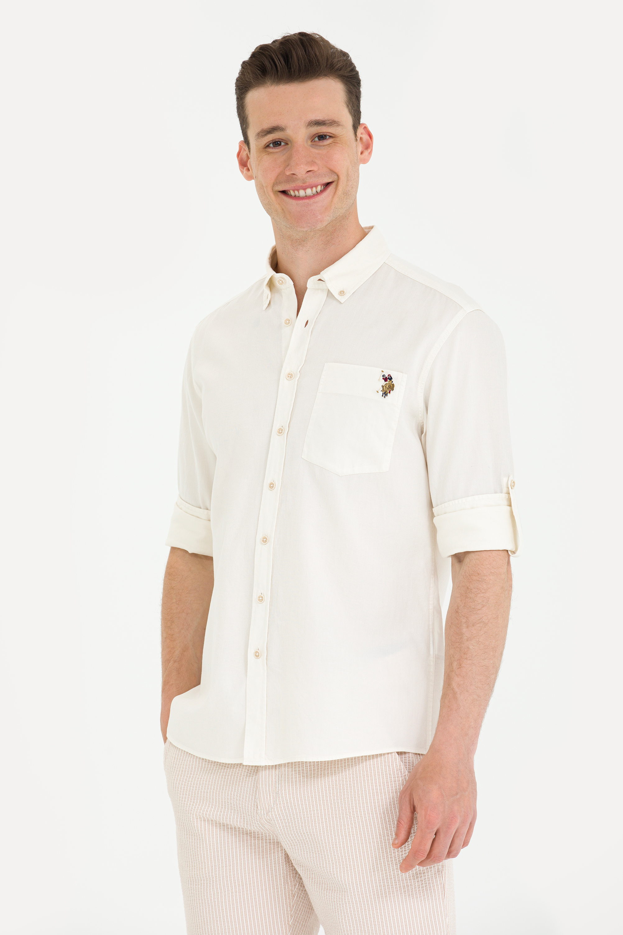 Рубашка мужская U.S. POLO Assn. G081SZ0040FERO белая XL