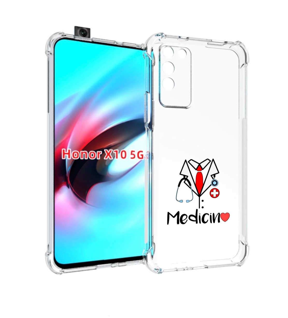 

Чехол MyPads любимая медецина для Honor X10, Прозрачный, Tocco