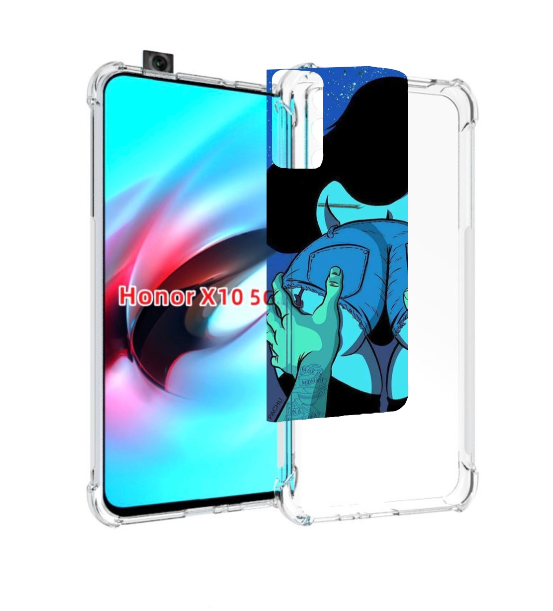 

Чехол MyPads любитель потрогать для Honor X10, Прозрачный, Tocco