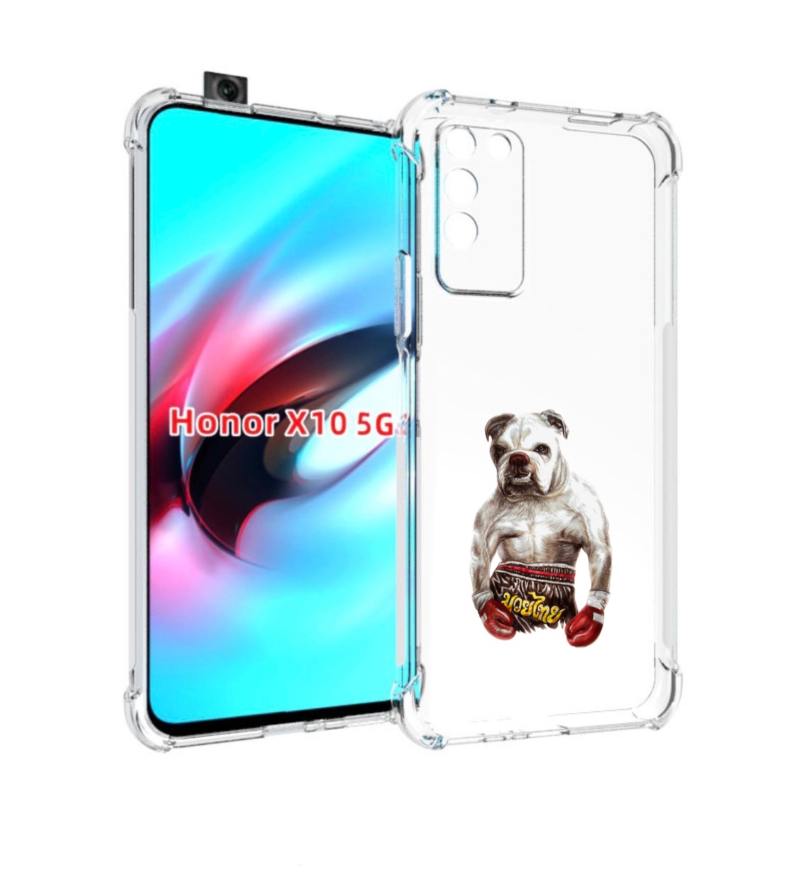 

Чехол MyPads боксер для Honor X10, Прозрачный, Tocco