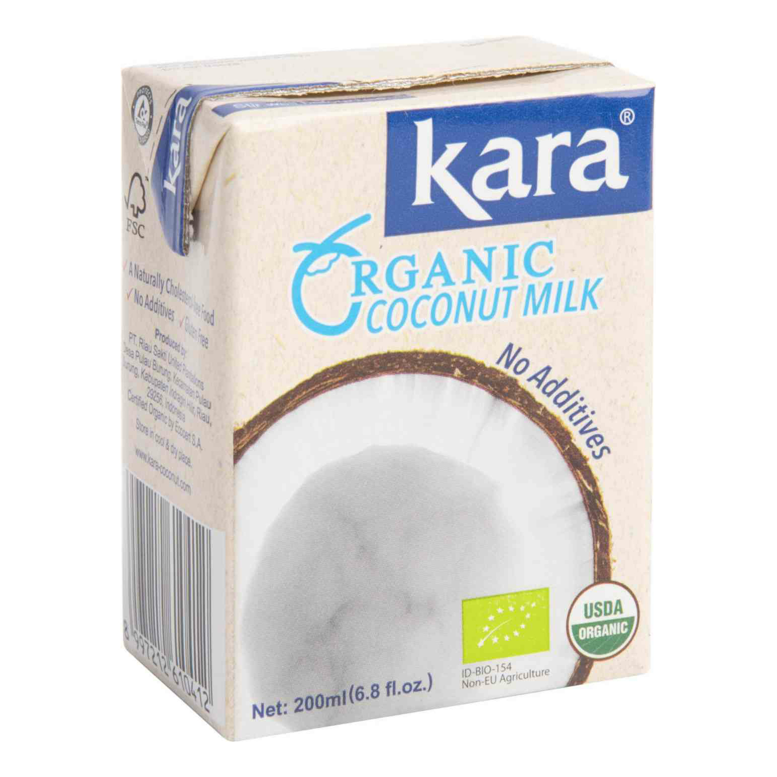 Кокосовое молоко Кara Organic , ж.17%  200 мл.
