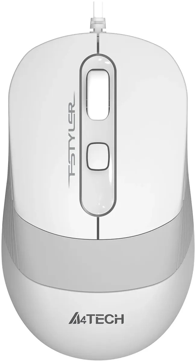 Мышь A4TECH Fstyler FM10S, оптическая, проводная, USB, белый и серый fm10s usb white