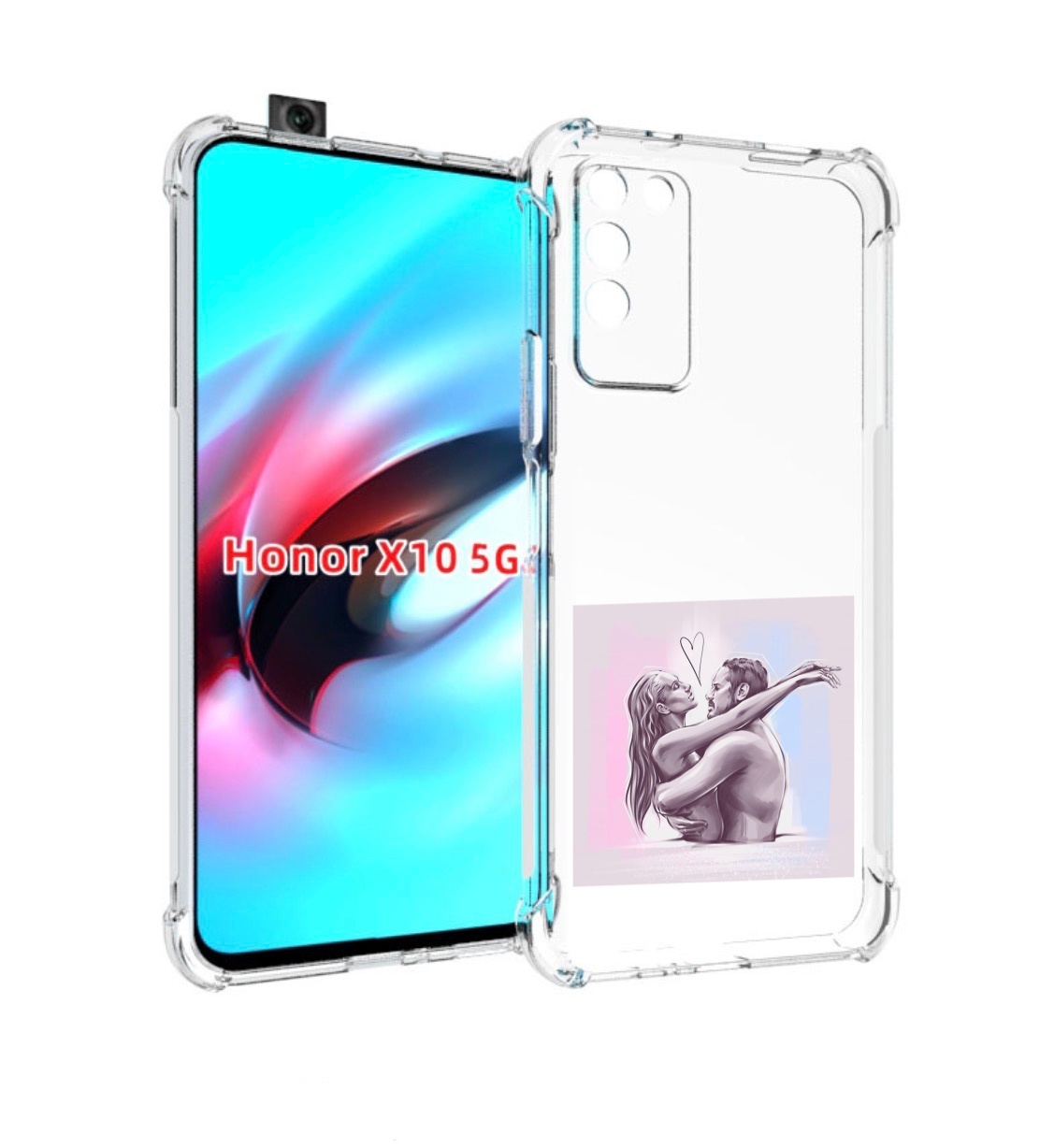 

Чехол MyPads любовные-тела для Honor X10, Прозрачный, Tocco