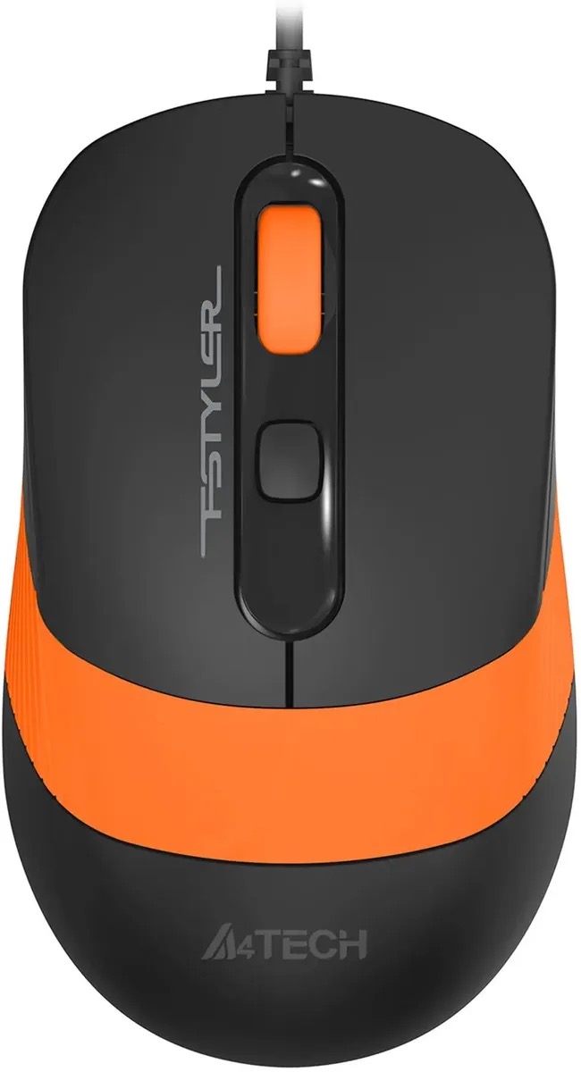 Мышь A4TECH Fstyler FM10S, оптическая, проводная, USB, черный и оранжевый fm10s usb orange