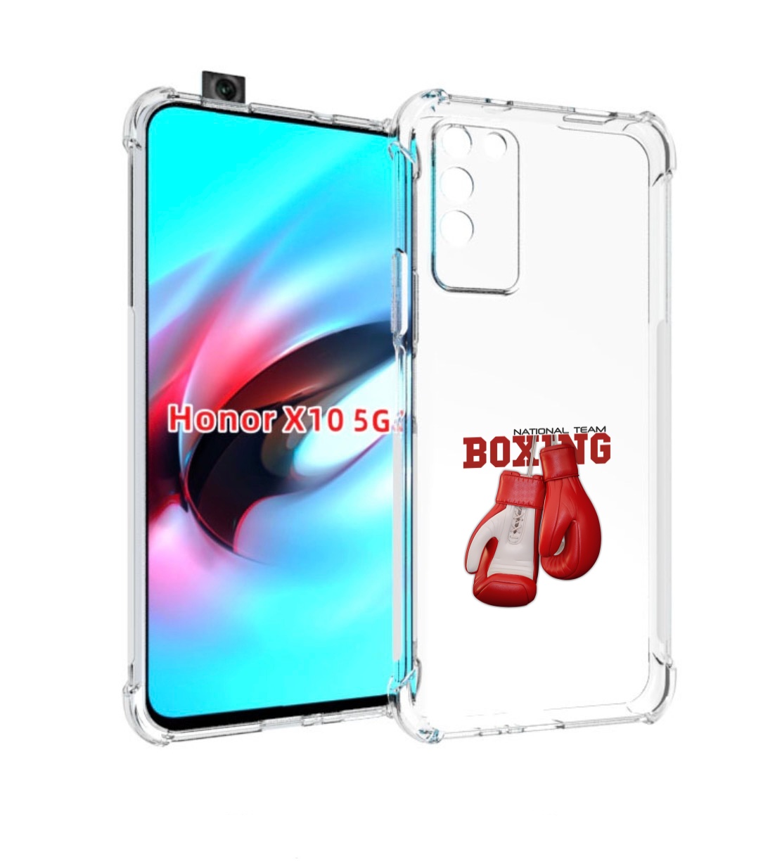 

Чехол MyPads боксерские перчатки для Honor X10, Прозрачный, Tocco