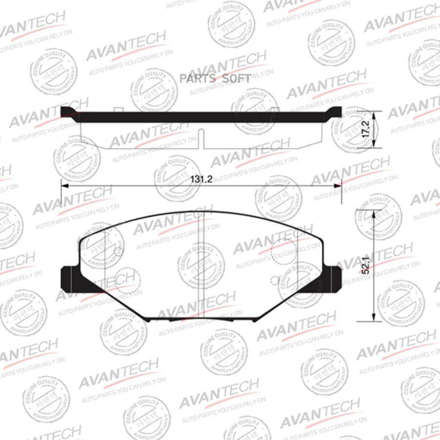 

Тормозные колодки AVANTECH дисковые с пластиной AV1901