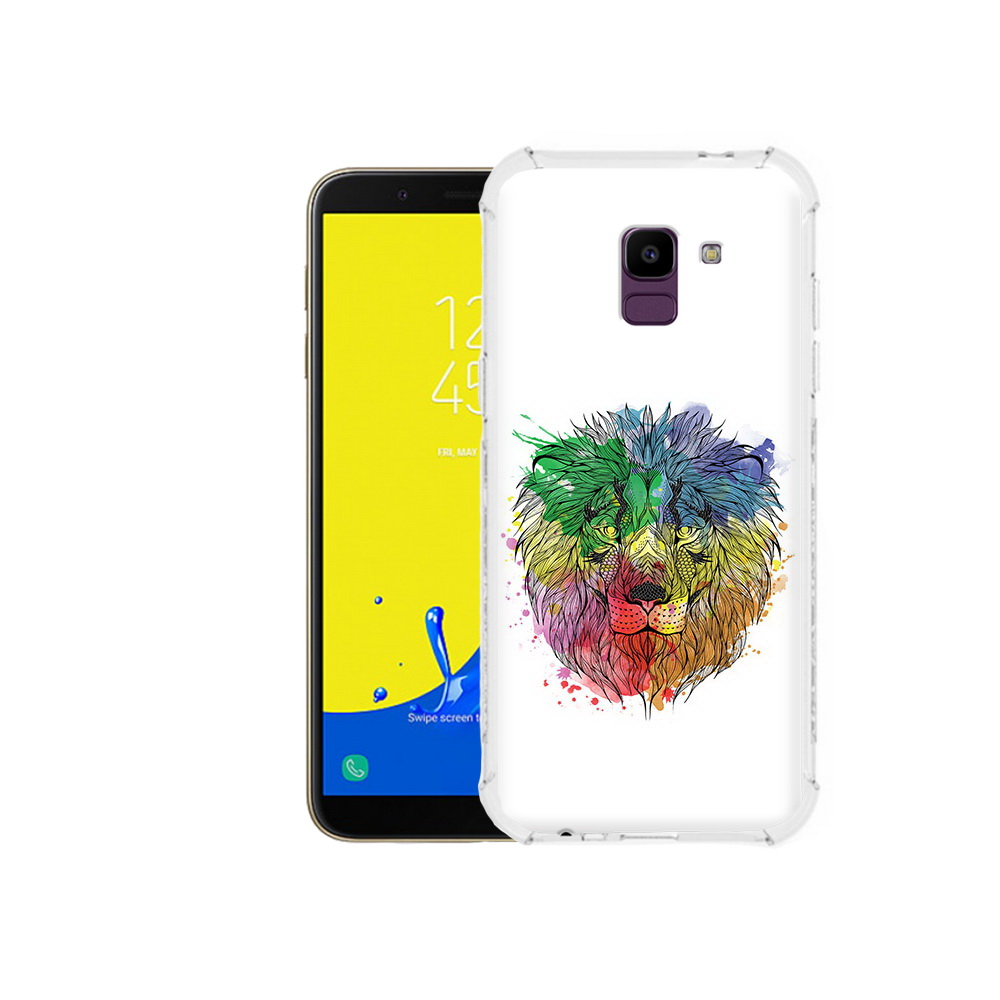 

Чехол MyPads Tocco для Samsung Galaxy J6 (2018) разноцветный гордый лев, Прозрачный, Tocco