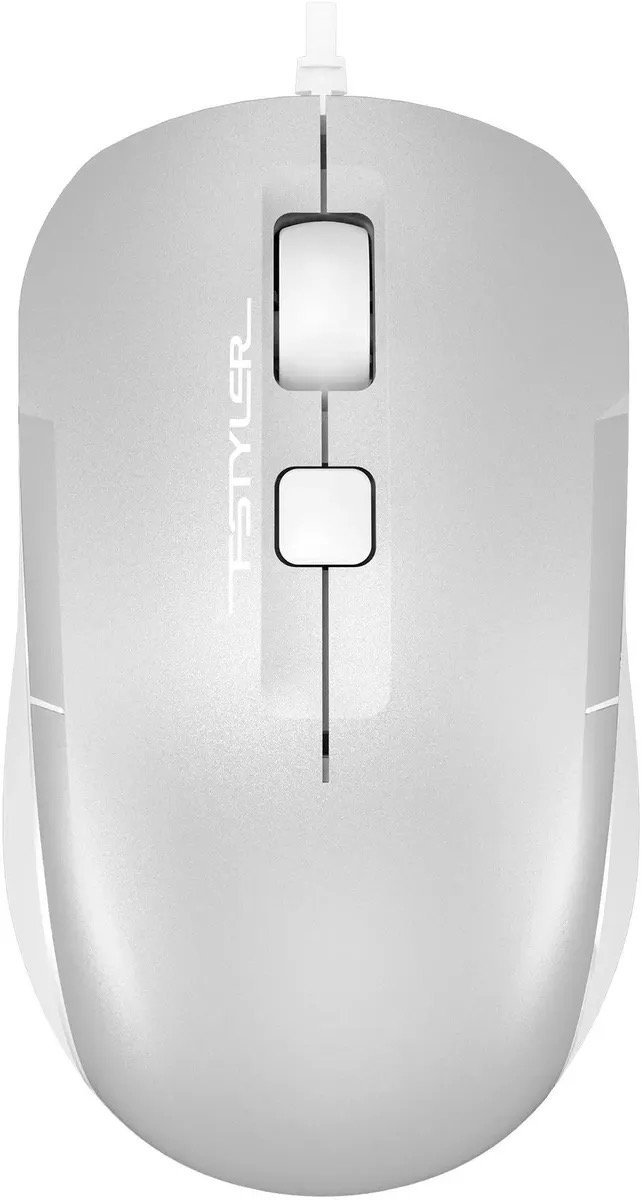 Мышь A4TECH Fstyler FM26, оптическая, проводная, USB, серебристый и белый fm26 usb icy whi