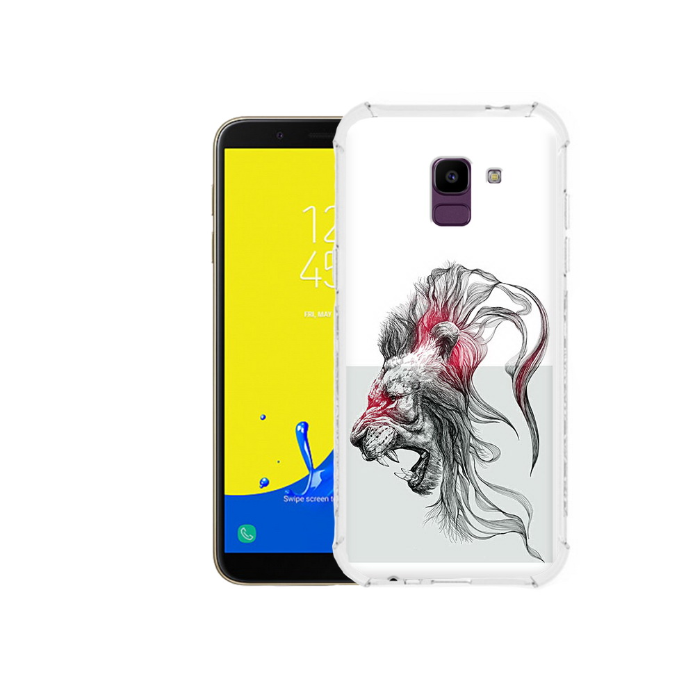 

Чехол MyPads Tocco для Samsung Galaxy J6 (2018) разъяренный лев, Прозрачный, Tocco